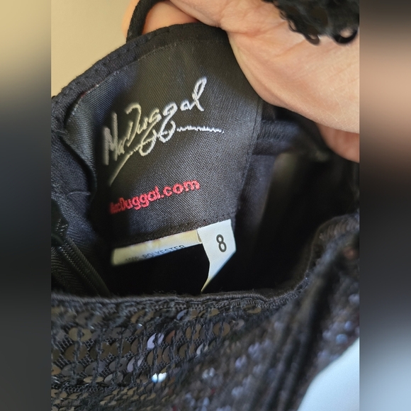 Mac Duggal, Sequined Ruffled Cut-out Lace-up Gown, Black, Size 8‎ - NWOT. - Picture 13 of 13